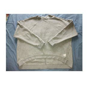 ADIDAS Women's 2XL Cropped Sweatshirt Gray Boxy Crew Neck Pullover